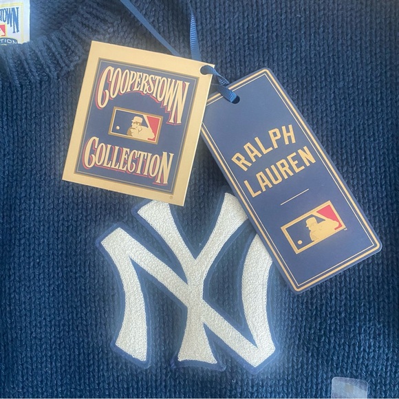 Polo Ralph Lauren Crewneck Sweater Cotton Yankees Embroidered Patch Baseball - Picture 6 of 9